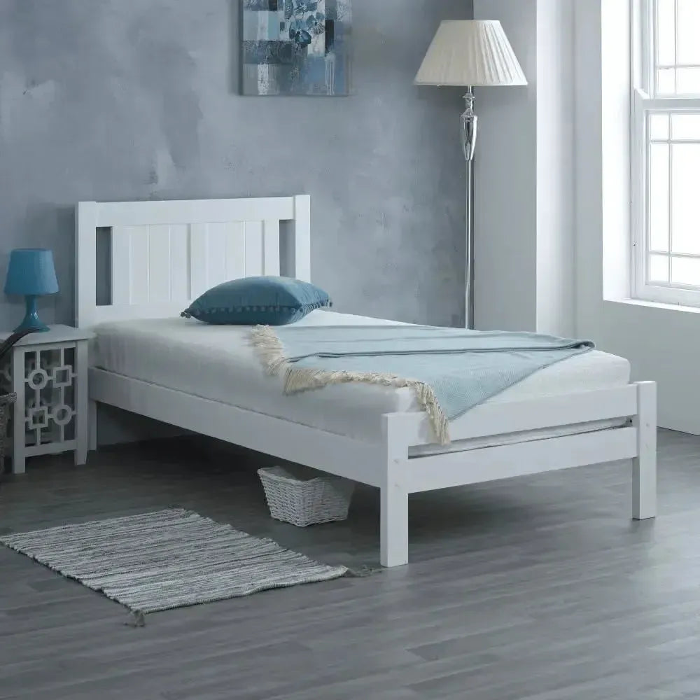 Elysian White Wooden Bed